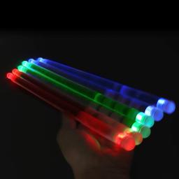 2 pçs/lote baquetas 5a led material de polímero tambor vara noctilucente brilho no escuro desempenho palco luminoso jazz baquetas - Image 6