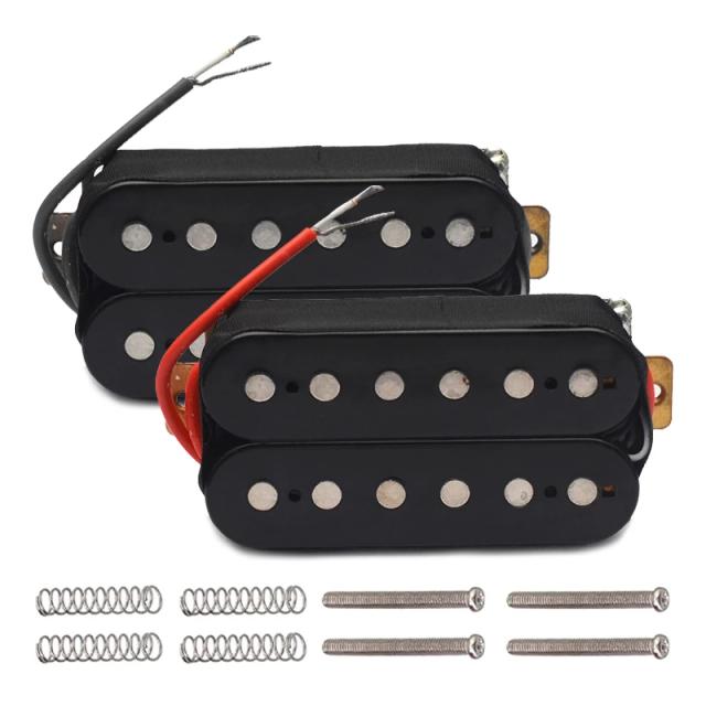 Captador Humbucker Preto para Guitarra Elétrica de 6 Cordas - Bobina Dupla para Ponte ou Pescoço