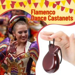 Castanholas Flamenco Espanhol com Cordas, madeira tradicional percussão mão, marrom, 1 par - Image 5