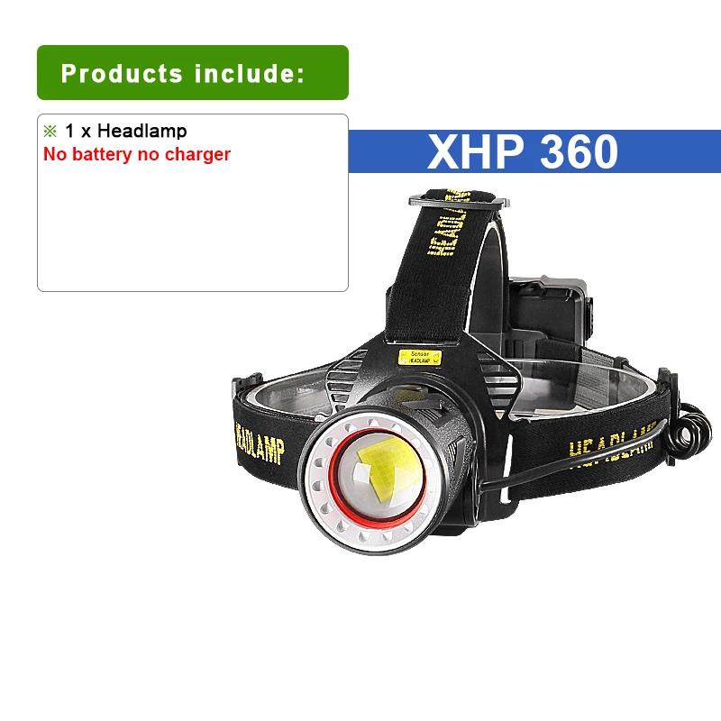 1000000lm xhp360 cabeça lanterna poderosa xhp70 frente led recarregável cabeça lanterna de pesca acampamento cabeça lanterna - Image 1