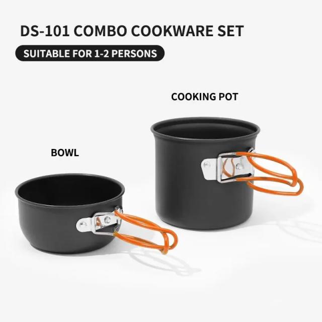 Conjunto Ultraleve de Utensílios de Cozinha para Acampamento: Louça Ideal para Caminhadas, Piqueniques e Viagens pro 1
