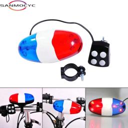 Luz dianteira da polícia para bicicleta, 6 LED Warning Siren, Buzina Elétrica, 4 Tones, Lâmpada de bicicleta, Som Alto, Equitação, Acessórios MTB, Luzes de ciclismo - Image 1