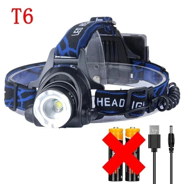 Lanterna Montada na Cabeça Recarregável, LED Forte, Ultra Brilhante, Zoom de Indução, Impermeável, Acampamento Ao Ar Livre, Farol De Caminhada - Image 1