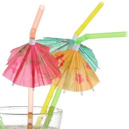 50 canudos para beber guarda-sol guarda-chuva, coquetel de praia havaiano luau decorações de festa suprimentos - Image 3