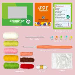 Kit de tricô Crochet para iniciantes e adultos, forma bonito, frutas, artesanato inacabado, iniciantes com instruções passo a passo - Image 4