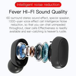 Fones de ouvido sem fio Bluetooth com microfone TWS E6S Headset com cancelamento de ruído Auscultadores para Xiaomi Redmi - Image 3