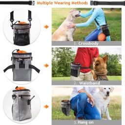 Portátil Pet Treat Bag, suporte de comida, cinto ajustável, bolsa de lixo Lanche, Folding Bowl, Multi-função, treinamento do cão ao ar livre - Image 2