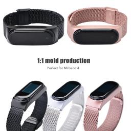 Pulseira de metal miband para xiaomi mi band 8 7 6 5 4 3 pulseira de aço inoxidável substituição das mulheres dos homens esporte loop - Image 4