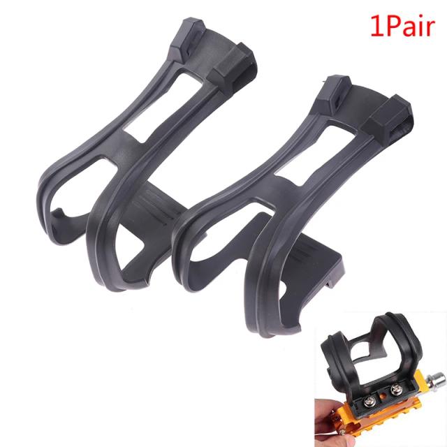 Clipes de Pedal Ultraleves Pretos para Bicicleta Sem Alças - Acessórios de Ciclismo para Dedos dos Pés, 1 Par