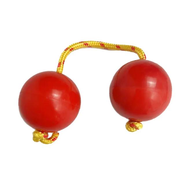 Bola de Ritmo Martelo de Areia Africano - Shaker Chocalho Cabaça Dupla Polirítmica com Ponta do Dedo Rotativa - Instrumento Musical ORFF 19x5cm