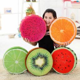 Almofada em formato de fruta de 33cm para leitura na cama e assistir costas e cabeça travesseiro almofada redonda sem fiapos - Image 3
