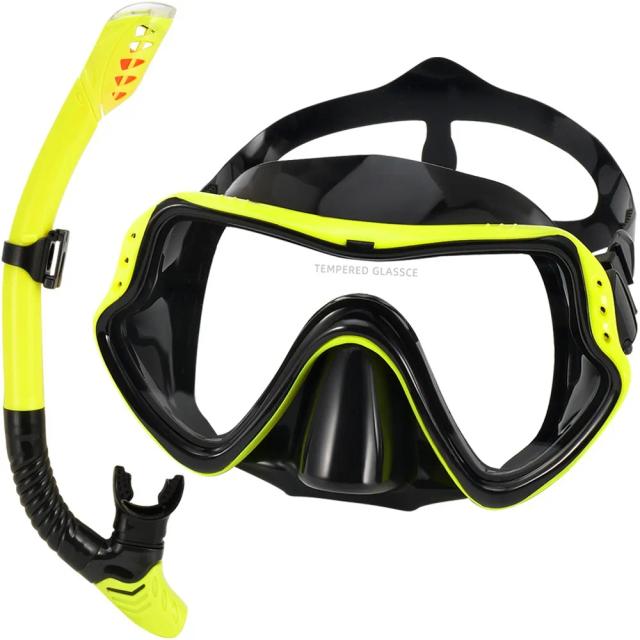 Máscara de Snorkel Profissional com Tubo Respiratório - Conjunto Completo de Equipamentos para Mergulho e Natação