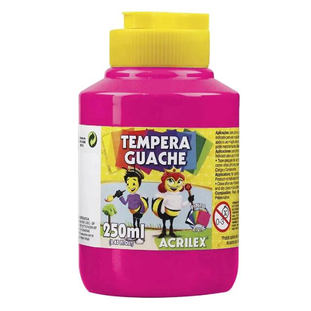 Tinta Guache Rosa 250ML - Acrilex Ideal para Artistas e Artesanato