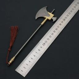 Water Margin TV Periféricos Machado Modelo Metálico, Arma Antiga Chinesa, Aço Real, Eixos de Espada, Brinquedos Colecionáveis para Menino, 22cm - Image 5