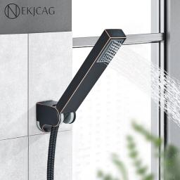 Chuveiro com economia de água para banheiro, Pulverizador de mão, Chuveiro de plástico portátil, preto e bronze, substituir a cabeça - Image 1