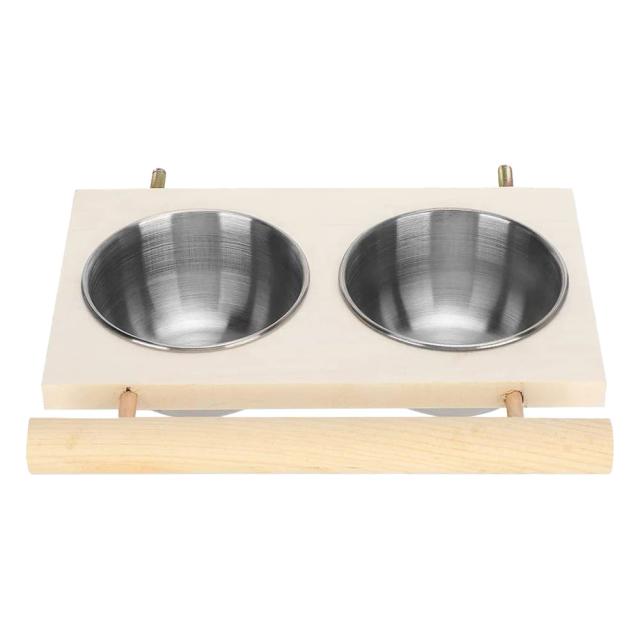 Caixa de Alimentação em Aço Inoxidável para Pássaros com Gaiola Pendurada, Tigela de Comida e Bacia de Água, Fácil de Limpar