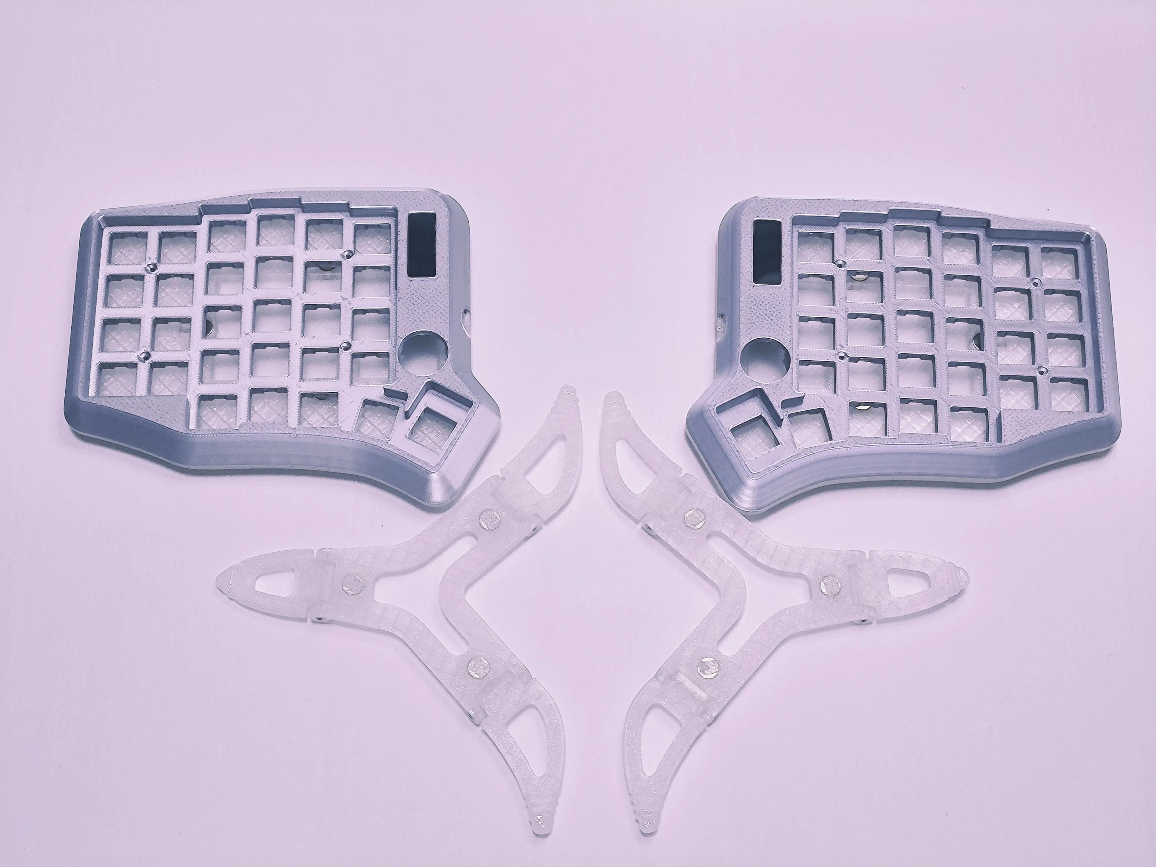 Kits de teclado portátil Split Mini Wired, 58 teclas, Programador de personalização, Tela RGB suave, Botão ergonômico - Image 1