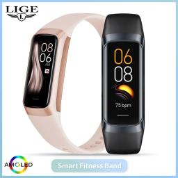 LIGE-Relógio Inteligente Amoled para Homens e Mulheres, Banda Inteligente, Frequência Cardíaca, Sangue, Pulseira Inteligente Impermeável, Rastreador de Fitness Esportivo, 2023 - Image 1