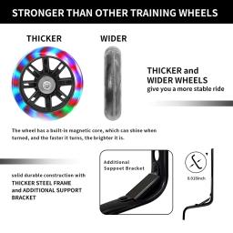 Mute Flash Training Wheels para crianças, estabilizador de bicicleta ajustável, montado compatível para meninos e meninas, 12-20" - Image 4