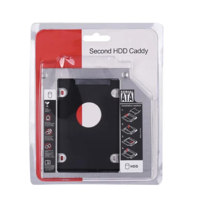 Adaptador para Segundo HDD ou SSD SATA de 12,7mm para Notebook