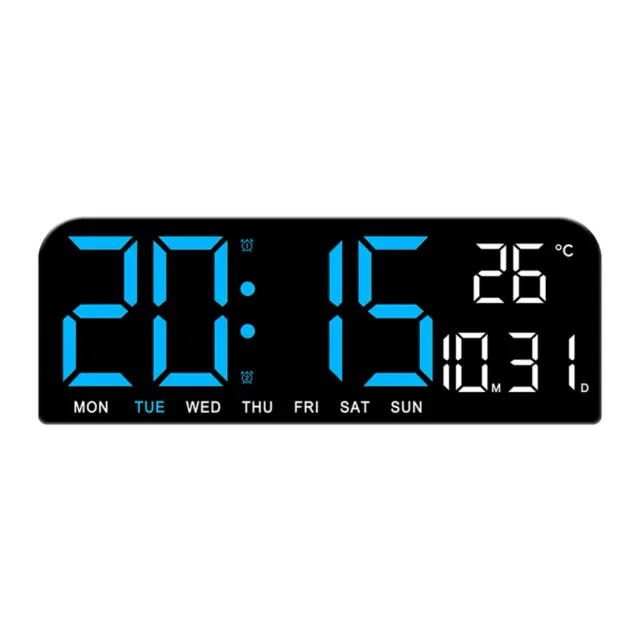 Despertador Digital LED Moderno com Tela Grande, Brilho Ajustável e Botão de Soneca para Sala de Estar