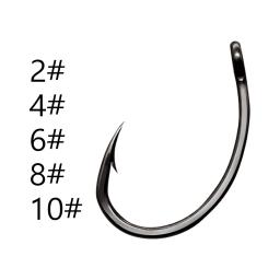 Ganchos de aço carbono alto para pesca com mosca, material para peixes, água salgada, suprimentos para peixe-gato e baixo, 50x - Image 2