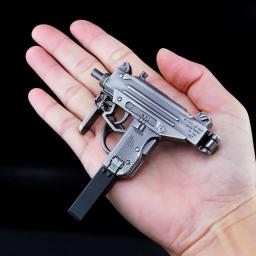 Liga Miniatura UZI Modelo Submetralhadora, Pistola Chaveiro, Artesanato Pingente, Falso Arma Arma, Crianças Presentes, Alta Qualidade, 15cm - Image 5