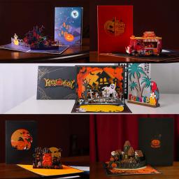 Halloween 3d pop up cartões de felicitações para crianças festa - Image 1