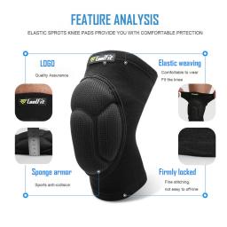 Joelheiras protetoras para homens e mulheres, manga de compressão para voleibol, basquete, corrida, futebol, corrida, ciclismo, 1 par - Image 5
