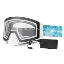 Óculos de esqui polarizados antiembaçantes aquecidos eletricamente, lente gradiente magnética intercambiável, para esportes de inverno, snowboard - Image 3