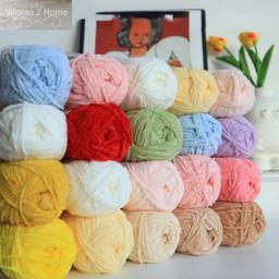 2 ply 100% poliéster Fio Chenille Fios Mão Malha De Veludo Crochet Fio Linha de tricô Para Needlework boneca Sweater Hat - Image 1