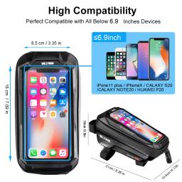 Wild man novo saco de bicicleta quadro frente tubo superior saco ciclismo à prova dwaterproof água 6.6in caso telefone touchscreen saco mtb pacote acessórios da bicicleta - Image 2