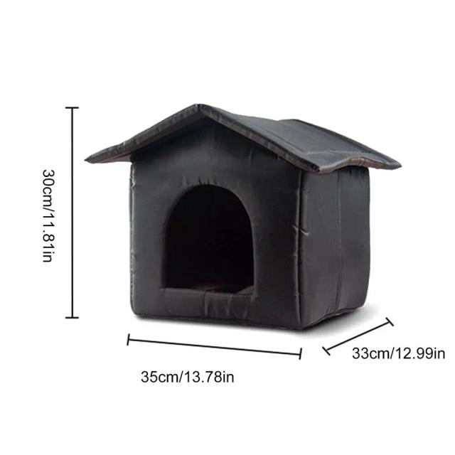 Cama Dobrável e Lavável para Gatos: Caverna Aqua-Proof Quente para Animais de Estimação em Ambientes Internos e Externos