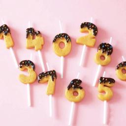 Digital Velas para Cake Topper, Chocolate Doce, Biscoitos, Donut, Gradiente Desejando, Festa, Baking Supplies, 0-9 Número, 1Pc - Image 2