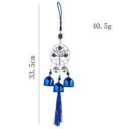 Pendurado Vidro Wind Chime, Olhos Azuis, Metal Bell, Decoração Étnica Artesanato, Olho do Diabo, Árvore da Vida, Decoração para Casa e Exterior - Image 5