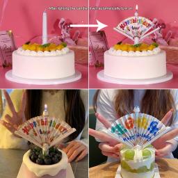 Feliz Aniversário Ventilador Em Forma De Abertura Automática De Velas, Vela Mágica, Bolo Cupcake Topper, Decoração De Festa Suprimentos, Presentes DIY - Image 2