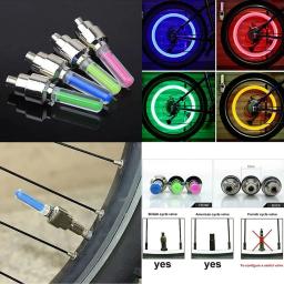 Luzes de bicicleta com sensor de movimento, luzes led com baterias, para estrada, mtb, mountain bike, tampa da válvula do pneu, acessórios de bicicleta, 2 peças - Image 1