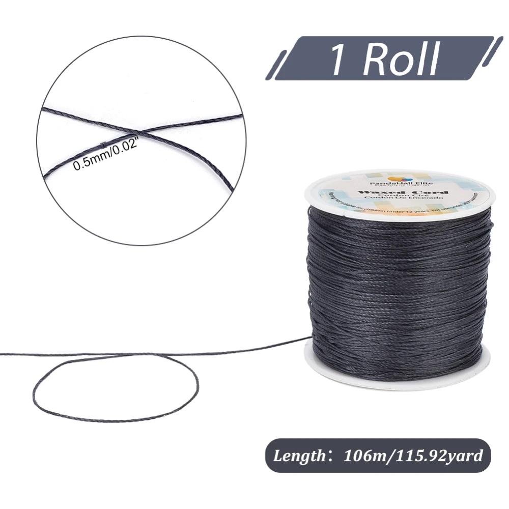 Fios de algodão encerado para DIY, azul cordão encerado, Beading String Twine, pulseira, colares, Dreamcatche, cera, 100 jardas, 1,5mm - Image 1