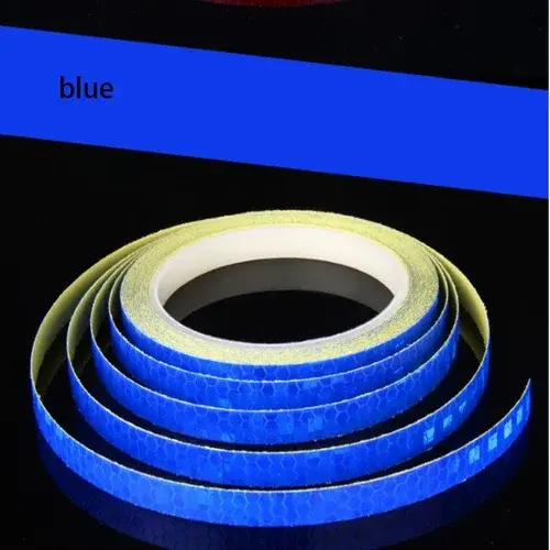 Rodas de Bicicleta Fluorescentes com Adesivo Reflexivo - Fita Decorativa de Segurança para MTB, 1cm x 8m