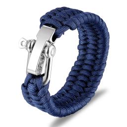 Pulseira de Sobrevivência Trançada de Emergência para Homens e Mulheres Fivela de Aço Inoxidável Paracord Ajustável Pulseira ao ar livre - Image 3