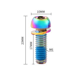 Muqzi 6 pçs m6x17mm pinça de freio a disco parafusos da haste da bicicleta mtb manivela braço parafuso com arruela peças da bicicleta - Image 4
