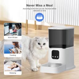 6l alimentador de gato câmera de vídeo temporização inteligente alimentador de animais de estimação para gatos cão wifi app inteligente seco autom dispensador de alimentos com gravação de voz - Image 2