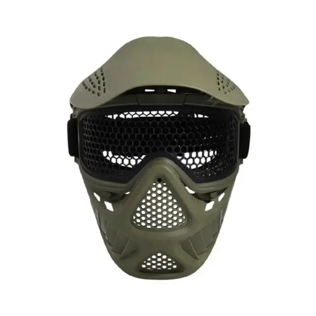 Máscara Tática de Paintball com Malha de Aço Inoxidável e Óculos de Proteção para Airsoft e Tiro com Arco
