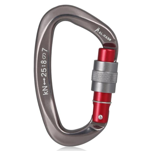 Mosquetão D Master Screw Lock: Segurança e Leveza para Escalada com 25KN de Resistência