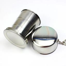 Copo dobrável de aço inoxidável com chaveiro, portátil, retrátil, copos telescópicos, 75 ml, 150 ml, 250ml, 1Pc - Image 5