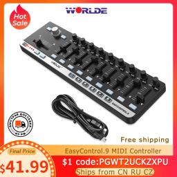 Worlde-Teclado Controlador MIDI Portátil, Controle Slim-Line, Instrumentos Eletrônicos de Órgão, USB 9, easycontrol 9 - Image 1
