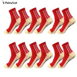 Men's respirável antiderrapante silicone fundo meias, esportes de futebol, futebol, rugby, tênis, voleibol, ioga, 6 pares - Image 2