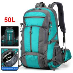 50l náilon mochila saco de acampamento esporte ao ar livre caminhadas trekking escalada viagem ombro reflexivo sapatos bagagem ao ar livre saco dos homens - Image 1