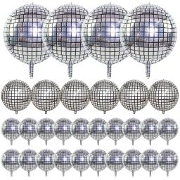 Prata Disco Ball Balões para Dance Party, filme de alumínio espelho, Decorações de aniversário, 10 em, 15 em, 22in, 30PCs - Image 1