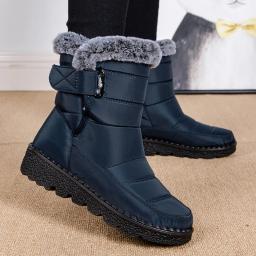 Botas de neve mulher moda feminina sapatos plataforma mulher sólida meados botas altas novas botas mujer inverno senhoras botas - Image 2